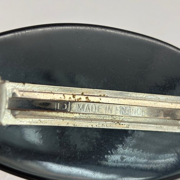 VTG Barrette Black Lucite? Faux Pearls Studs Hair Clip France - Picture 5 of 6